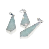 Green Amazonite Natural Stone Healing Pendant Long Necklace Women