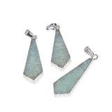 Green Amazonite Natural Stone Healing Pendant Long Necklace Women
