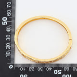 Copper Zircon Crystal Rhinestone Bangle Bracelet for Women
