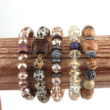 Yellow Stone & Crystal Bracelet Set for Women