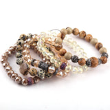 Yellow Stone & Crystal Bracelet Set for Women