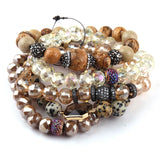 Yellow Stone & Crystal Bracelet Set for Women
