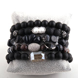 Beige Stone & Pearl Bracelet Set