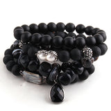Beige Stone & Pearl Bracelet Set
