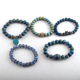 Multicolor Glass & Stone Bracelet Set