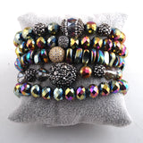 Multicolor Glass & Stone Bracelet Set