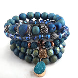 Multicolor Glass & Stone Bracelet Set