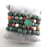 Green Stone Bracelet Set Natural Stone Bracelets