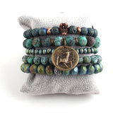 Green Stone Bracelet Set Natural Stone Bracelets