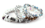 Natural Stone & Glass Crystal Pave Bracelet Set
