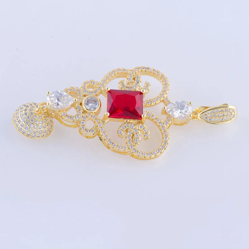 Zircon Flower Charms Pendants For Jewelry Making