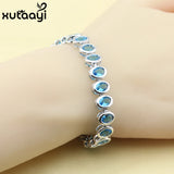 CZ Sterling Silver Bracelet for Women, Adjustable Link Chain