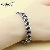 CZ Sterling Silver Bracelet for Women, Adjustable Link Chain