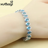 CZ Sterling Silver Bracelet for Women, Adjustable Link Chain