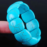 Howlite Turquoise Gem Stones Bracelet Stretch 7 Inches IK3044
