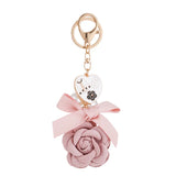 Fabric Rose Keychain Key Ring Car Bag Pendant Decoration Accessories