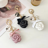 Fabric Rose Keychain Key Ring Car Bag Pendant Decoration Accessories