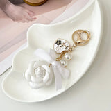 Fabric Rose Keychain Key Ring Car Bag Pendant Decoration Accessories