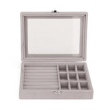Velvet Jewelry Box Earring Storage Display Case Holder
