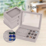 Velvet Jewelry Box Earring Storage Display Case Holder