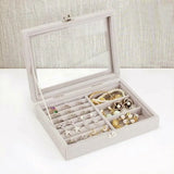 Velvet Jewelry Box Earring Storage Display Case Holder