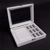 Velvet Jewelry Box Earring Storage Display Case Holder