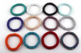 6pc 2mm Glass Crystal Elastic Bracelets in Different Colors