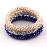 6pc 2mm Glass Crystal Elastic Bracelets in Different Colors