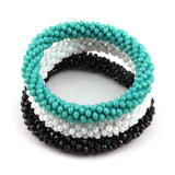 6pc 2mm Glass Crystal Elastic Bracelets in Different Colors