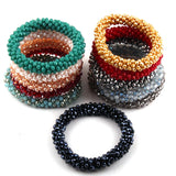 Glass Crystal Bracelets 6pc Lot 3mm - Different Colors