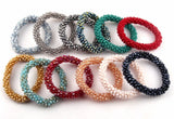 Glass Crystal Bracelets 6pc Lot 3mm - Different Colors