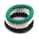 Glass Crystal Bracelets 6pc Lot 3mm - Different Colors
