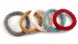 Glass Crystal Bracelets 6pc Lot 3mm - Different Colors