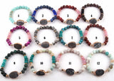 8mm Stone Druzy Charm Bracelet