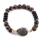 8mm Stone Druzy Charm Bracelet