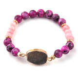8mm Stone Druzy Charm Bracelet