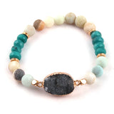 8mm Stone Druzy Charm Bracelet