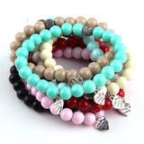 10pc Pfm Glass Bracelet Set, Assorted Colors