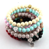 10pc Pfm Glass Bracelet Set, Assorted Colors