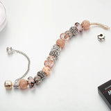 Girls Glass Beads Bracelet with Crystals