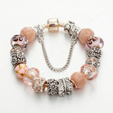 Girls Glass Beads Bracelet with Crystals