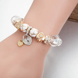 Crystal Glass Beads Bracelet for Girls Pale Blue