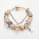 Glass Beads Bracelet for Girls, Pink Crystal Bracelet
