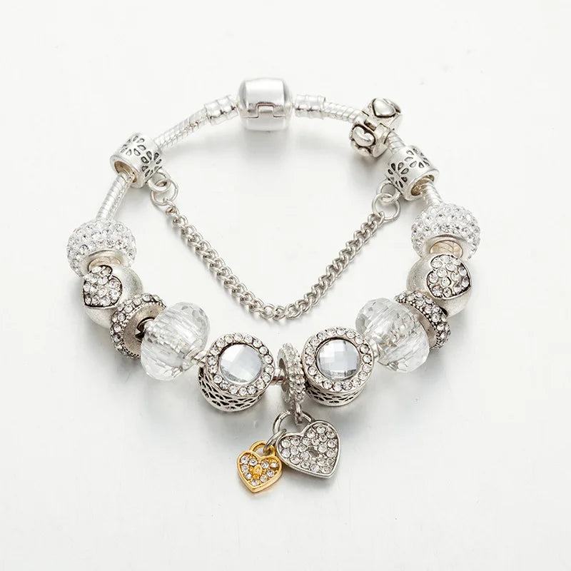 Pdor Bracelet Crystal Glass Beads for Girls