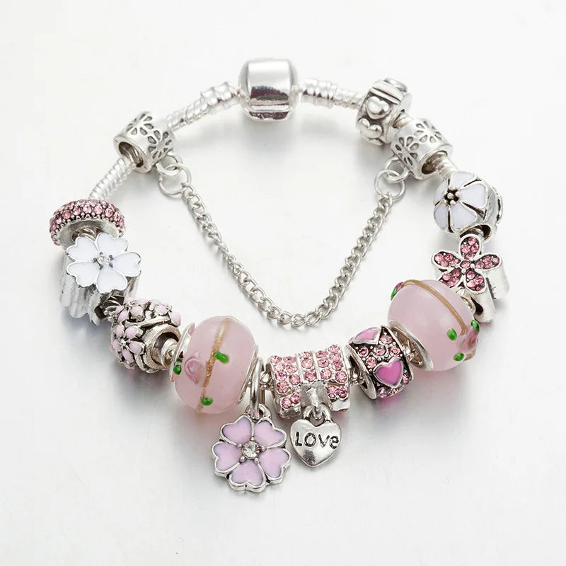Pdor Crystal Glass Beads Bracelet Girl's