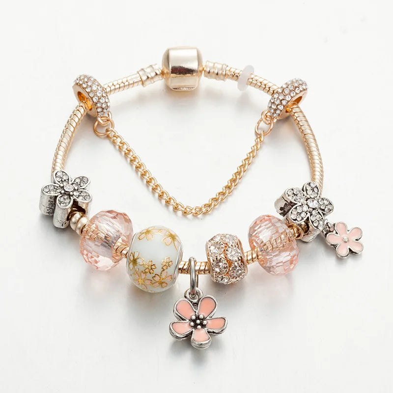 Crystal Glass Beads Bracelet for Girls - Chic and Sparkly Design