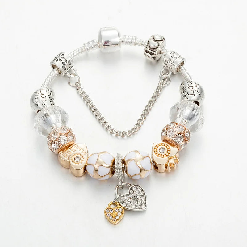 Crystal Glass Beads Bracelet for Girls Pale Blue