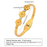 CZ Stone Bracelet for Women, Stainless Steel Daisies Bracelet
