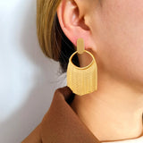 925 Silver Needle Jewelry Chain Tassel Earrings