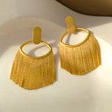 925 Silver Needle Jewelry Chain Tassel Earrings